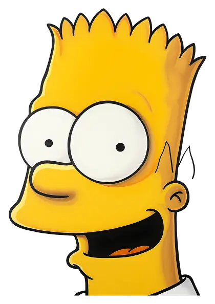 Yellow Cartoon Boy with Wide Smile