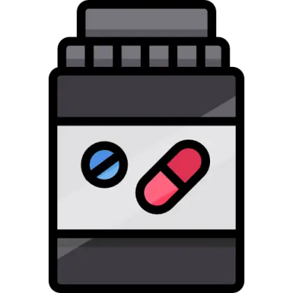 Medicine Container Icon with Pills