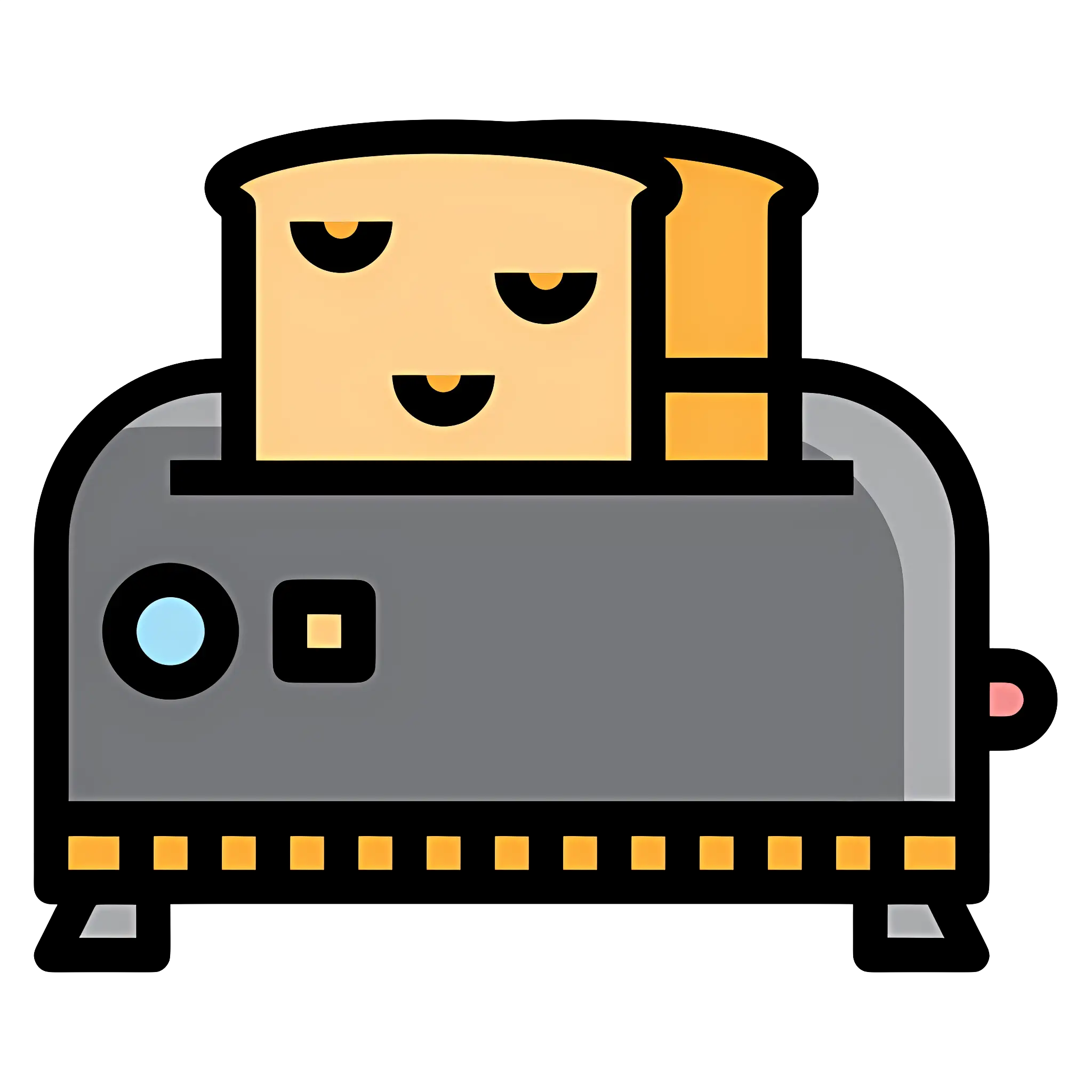 Gray Toaster with Happy Bread