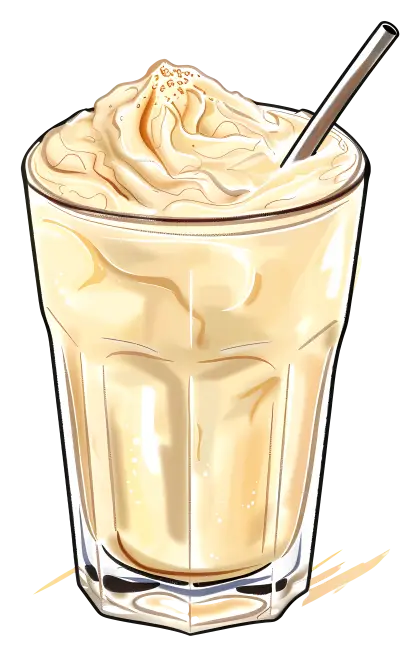 Creamy Milkshake in a Glass with Straw