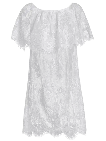 White Lace Dress with Intricate Design