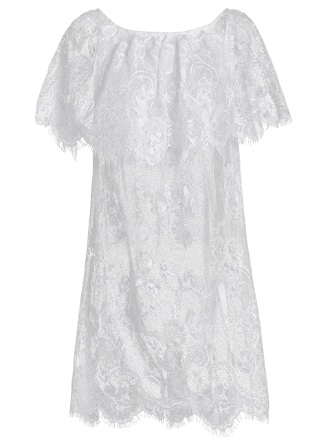 White Lace Dress with Intricate Design
