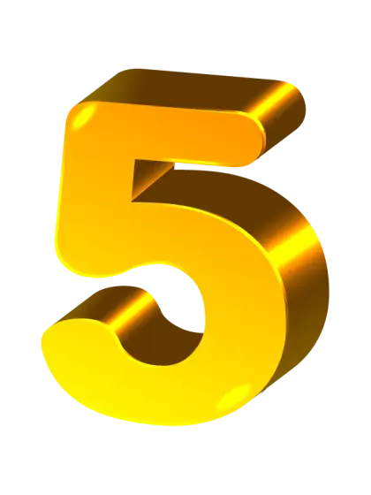 Golden Number Five Icon