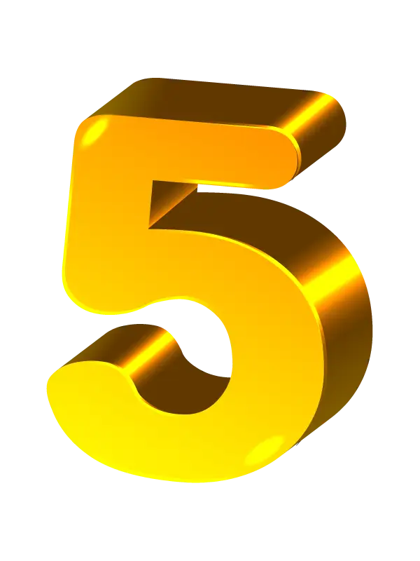 Golden Number Five Icon