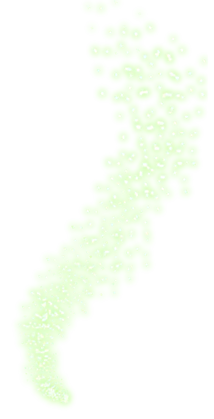 Green Sparkle Effect on Transparent Background