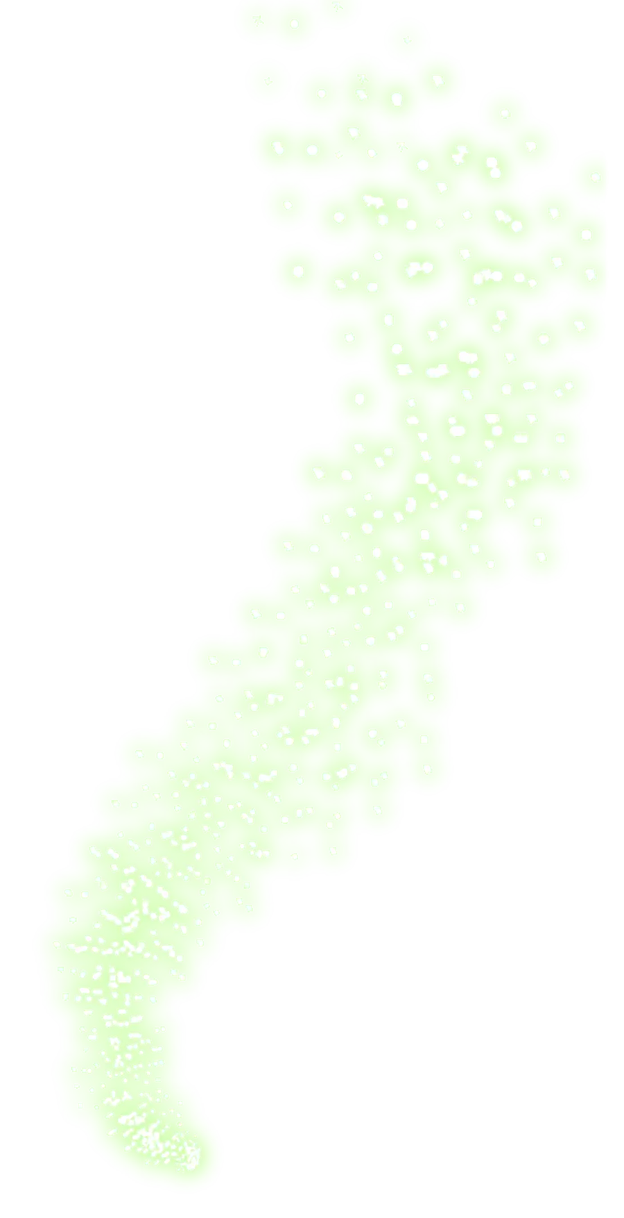 Green Sparkle Effect on Transparent Background