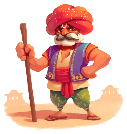 Traditional Man with Turban Illustration
