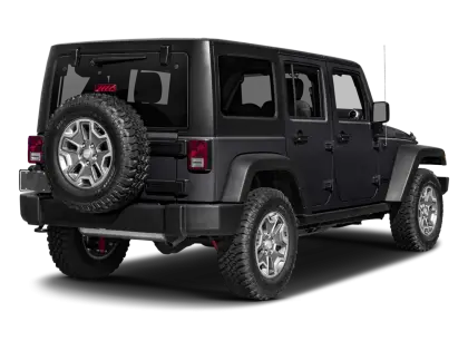 Black SUV Rear View with Spare Tire