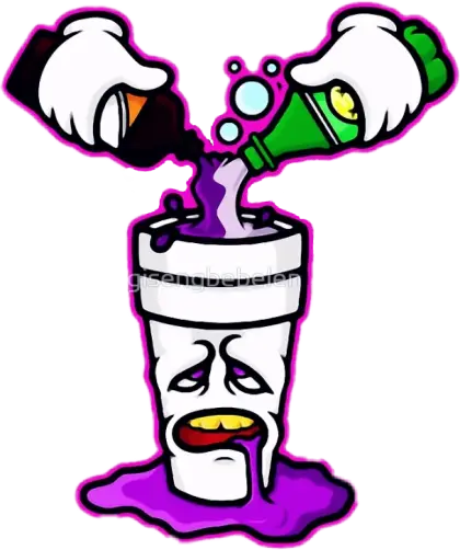 Cartoon Cup with Pouring Drinks