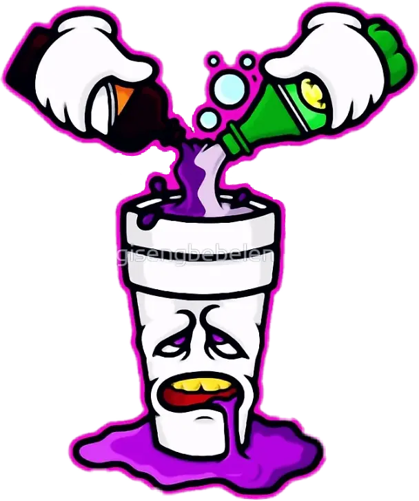 Cartoon Cup with Pouring Drinks