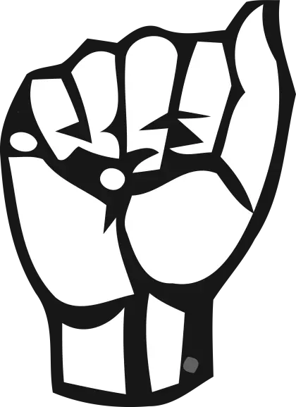 Black-and-White Fist Graphic Illustration