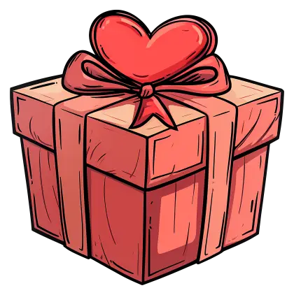 Romantic Red Gift Box with Heart Detail