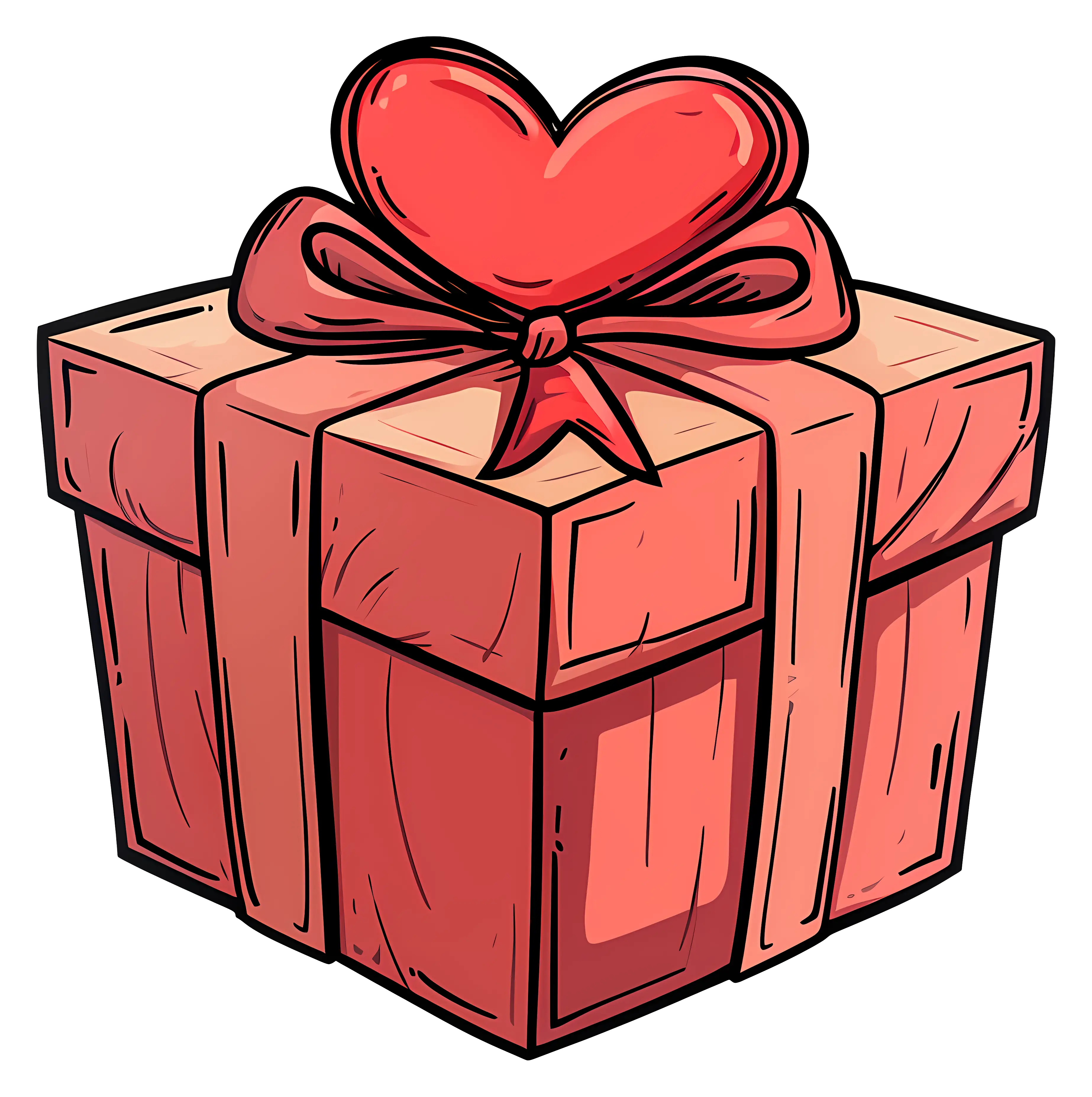 Romantic Red Gift Box with Heart Detail