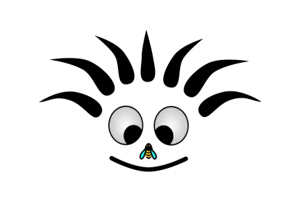 Cartoon Spiky Face with Cute Bug Illustration