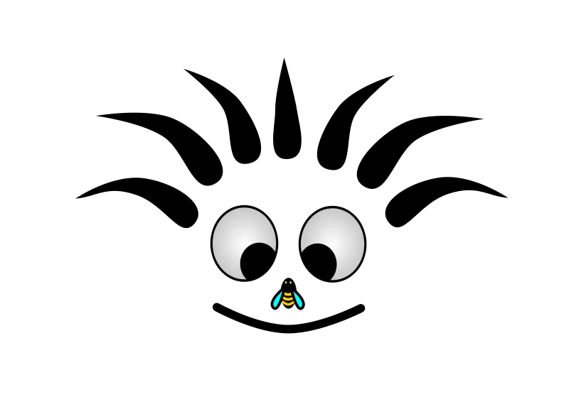 Cartoon Spiky Face with Cute Bug Illustration