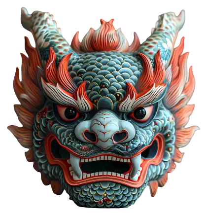 Traditional Dragon Mask with Vibrant Colors