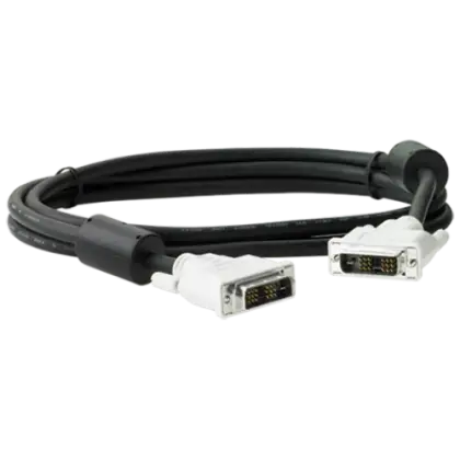 Black DVI Cable with White Connectors for Electronics