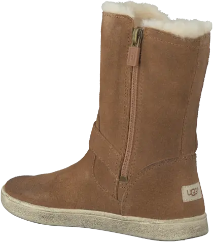 Brown Winter Boot with Fur Lining and Zipper
