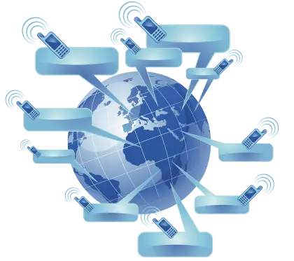 Global Communication with Mobile Phones
