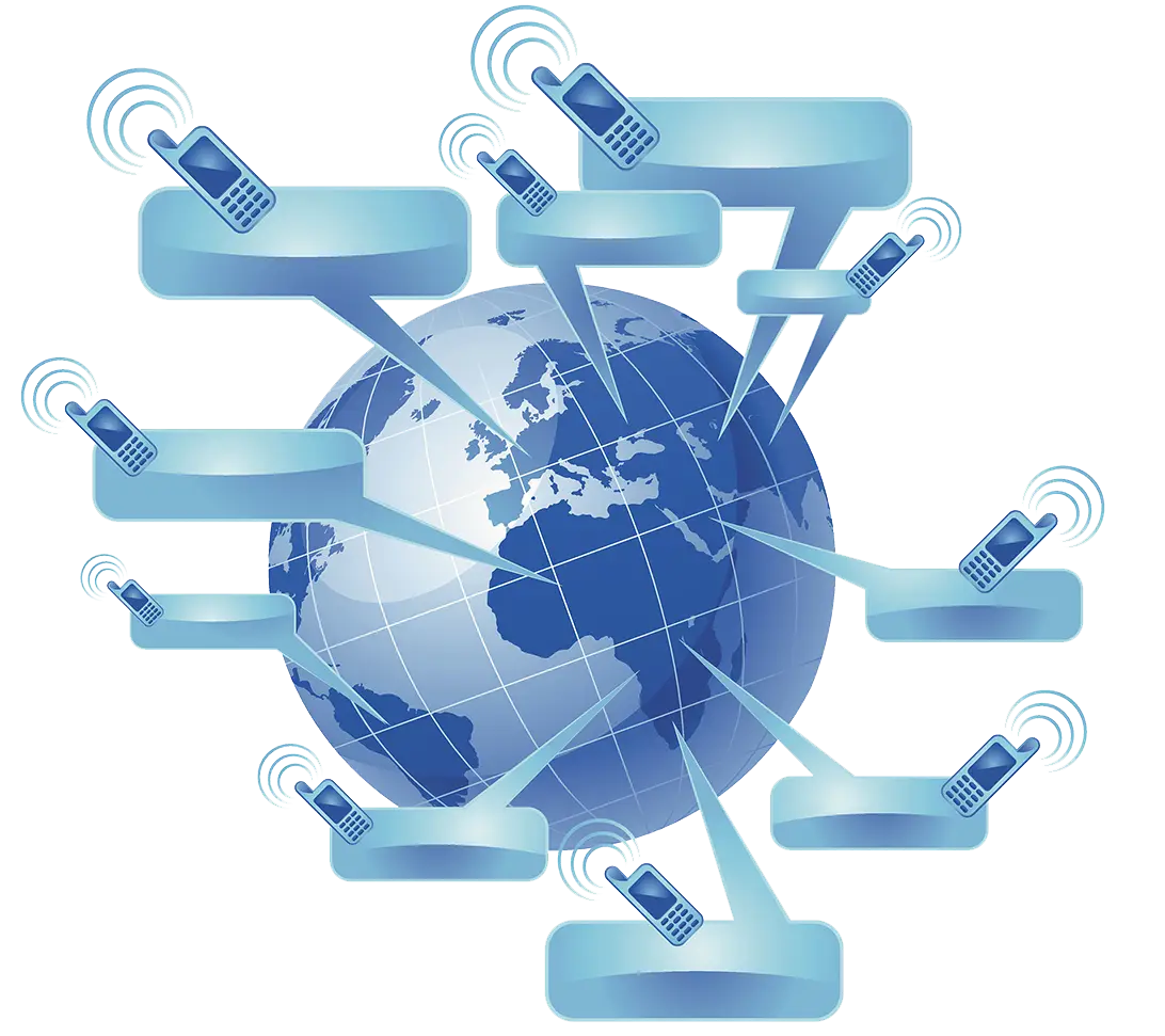 Global Communication with Mobile Phones