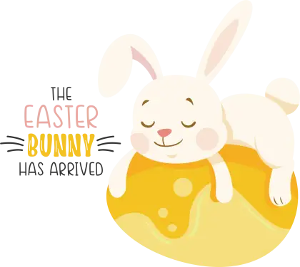 Easter Bunny on Yellow Egg Illustration
