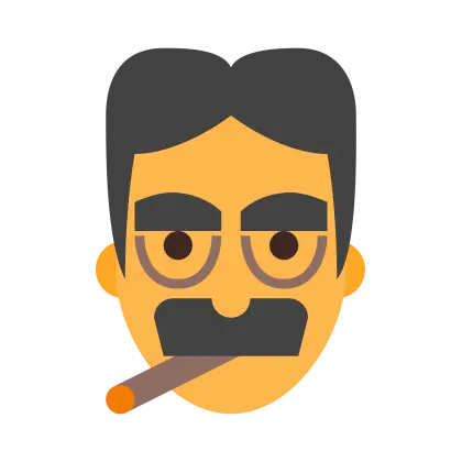 Cartoon Character with Glasses and Cigar