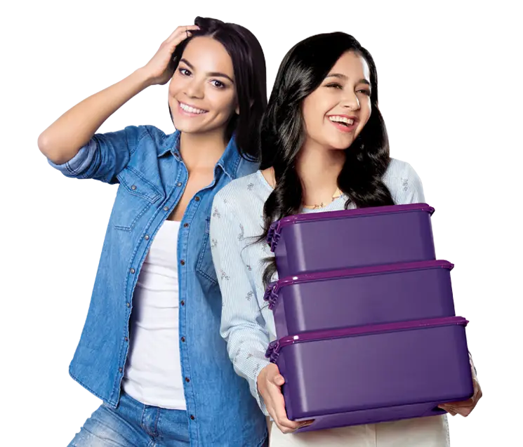 Women Holding Storage Containers