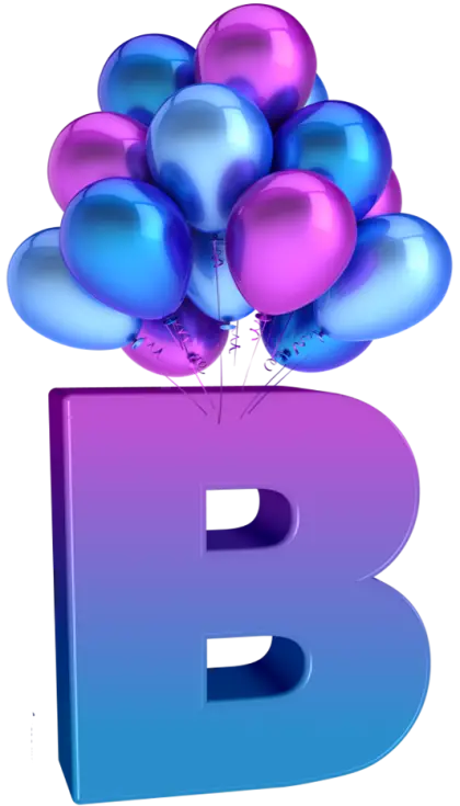Letter B with Balloons