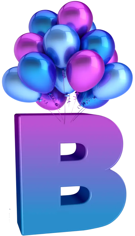 Letter B with Balloons