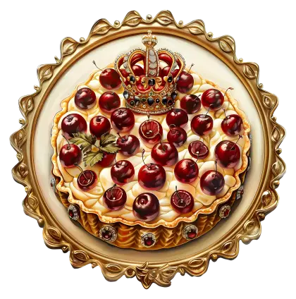 Royal Cherry Cake with Crown