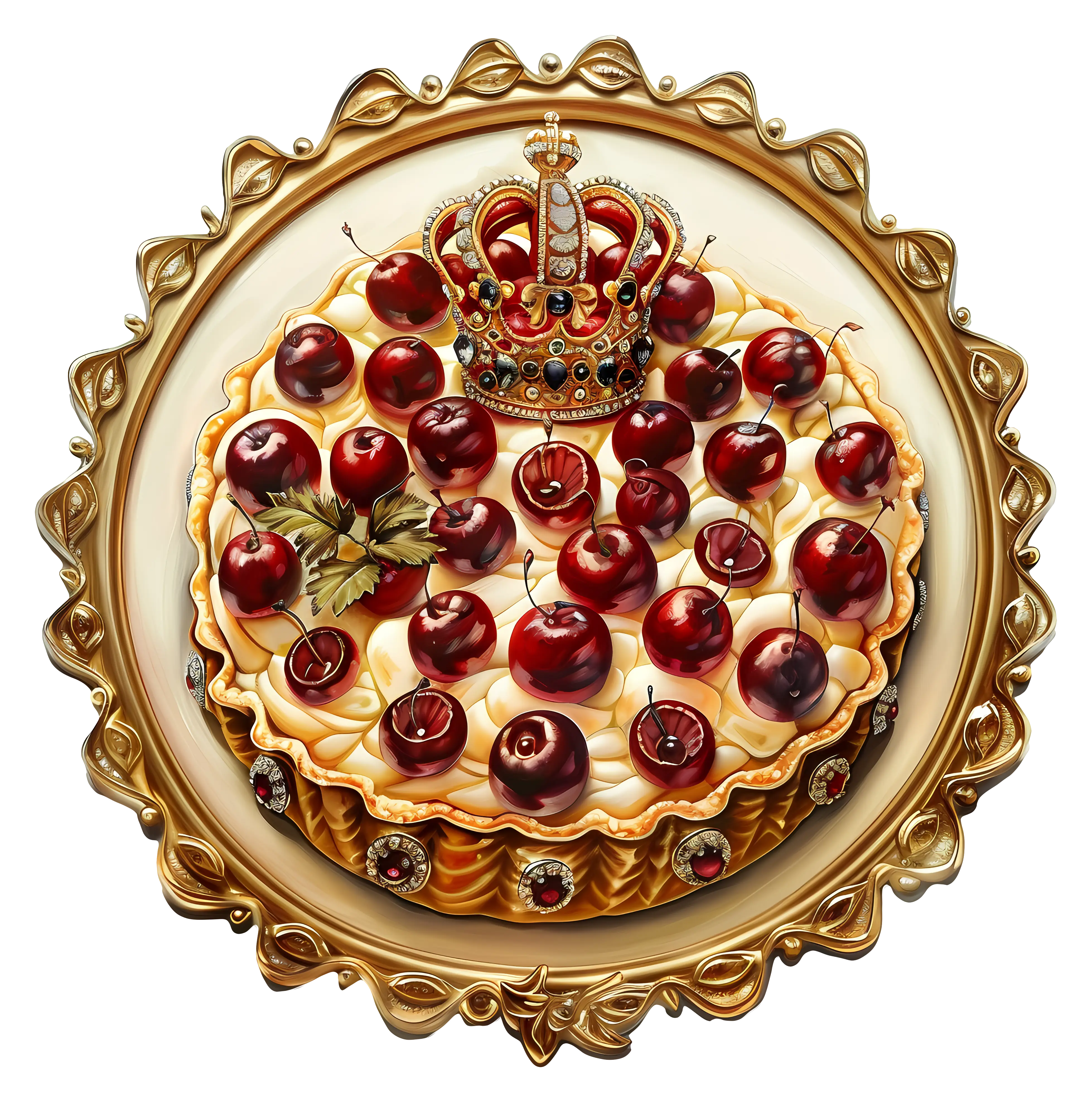Royal Cherry Cake with Crown