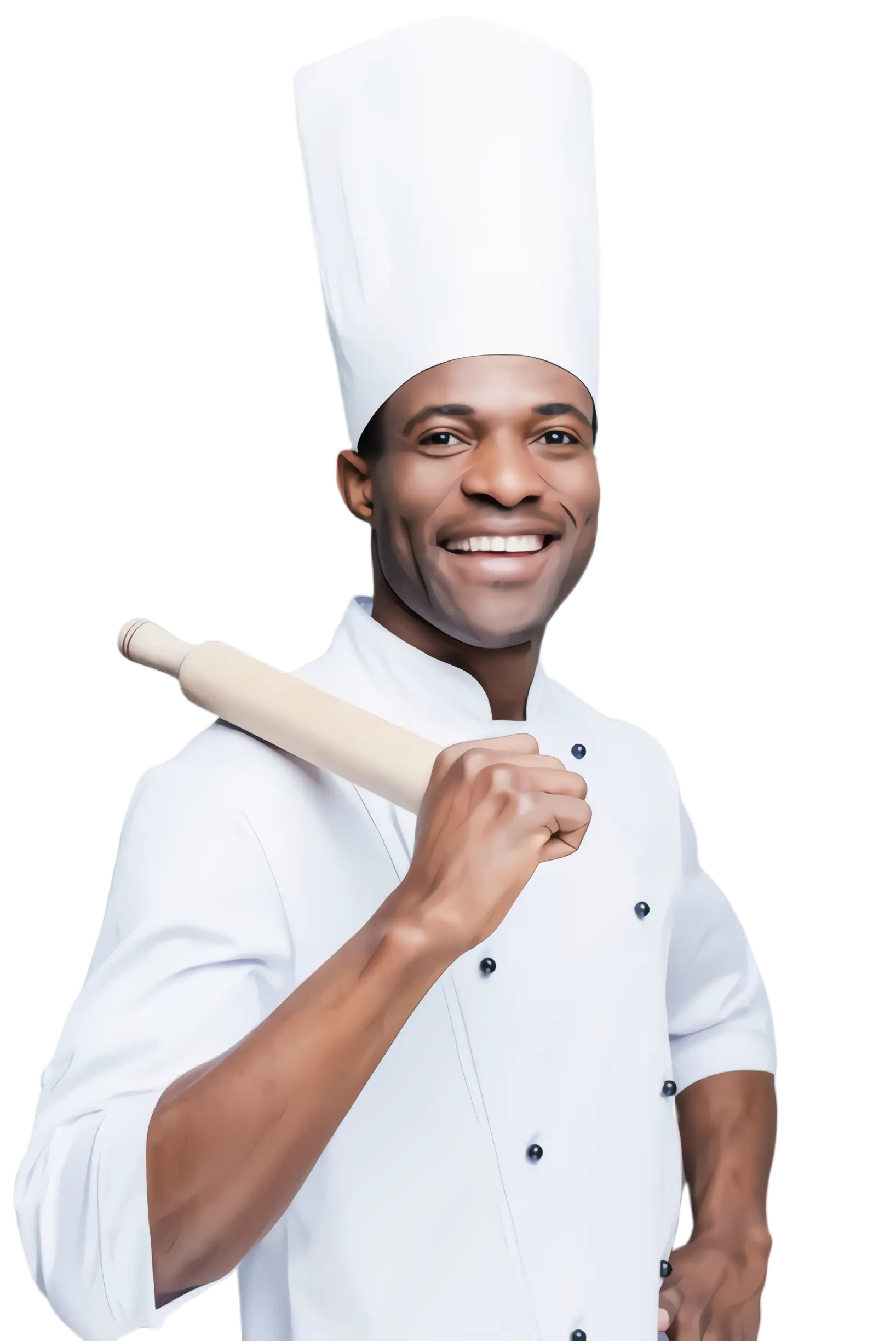 Professional Chef Holding a Rolling Pin