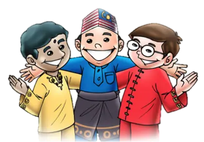 Three Friends Cartoon Illustration