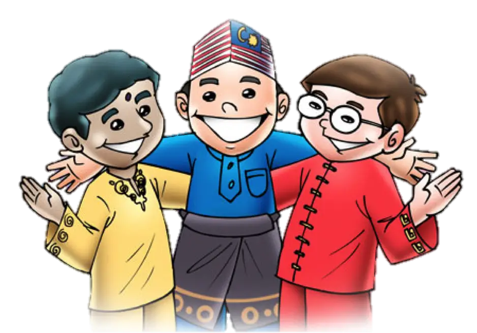 Three Friends Cartoon Illustration