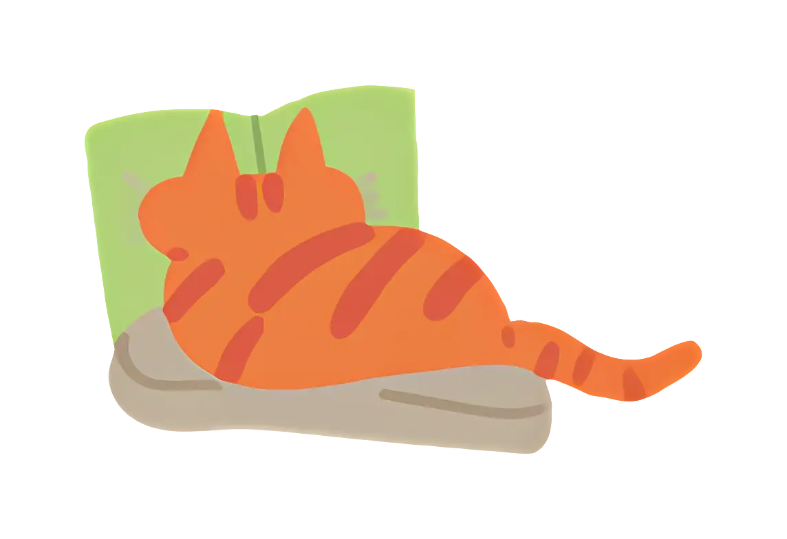 Orange Cat Reading a Book