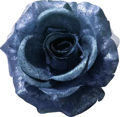Blue Metallic Rose Decoration