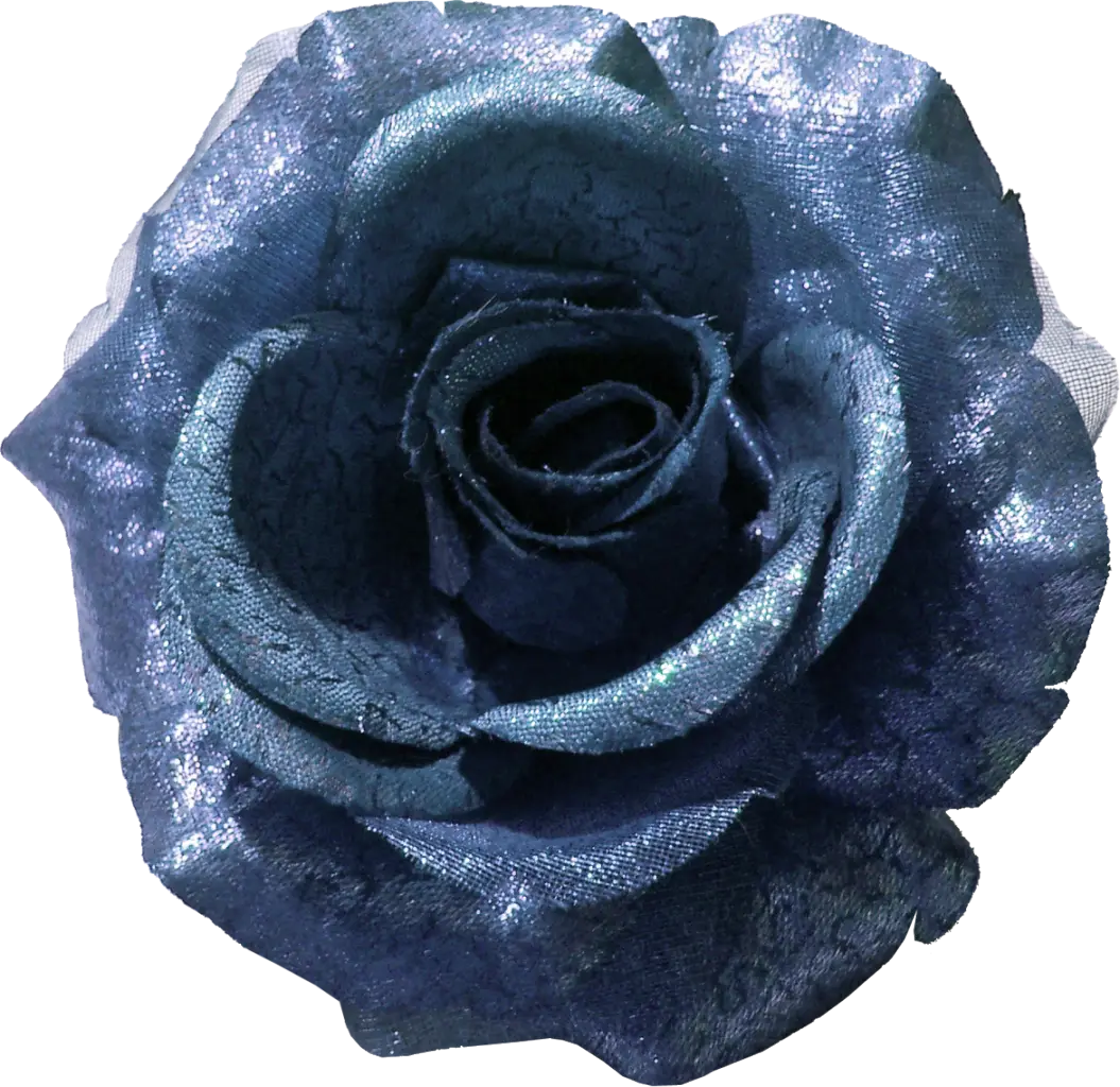 Blue Metallic Rose Decoration