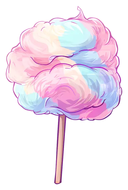 Colorful Cotton Candy on Stick