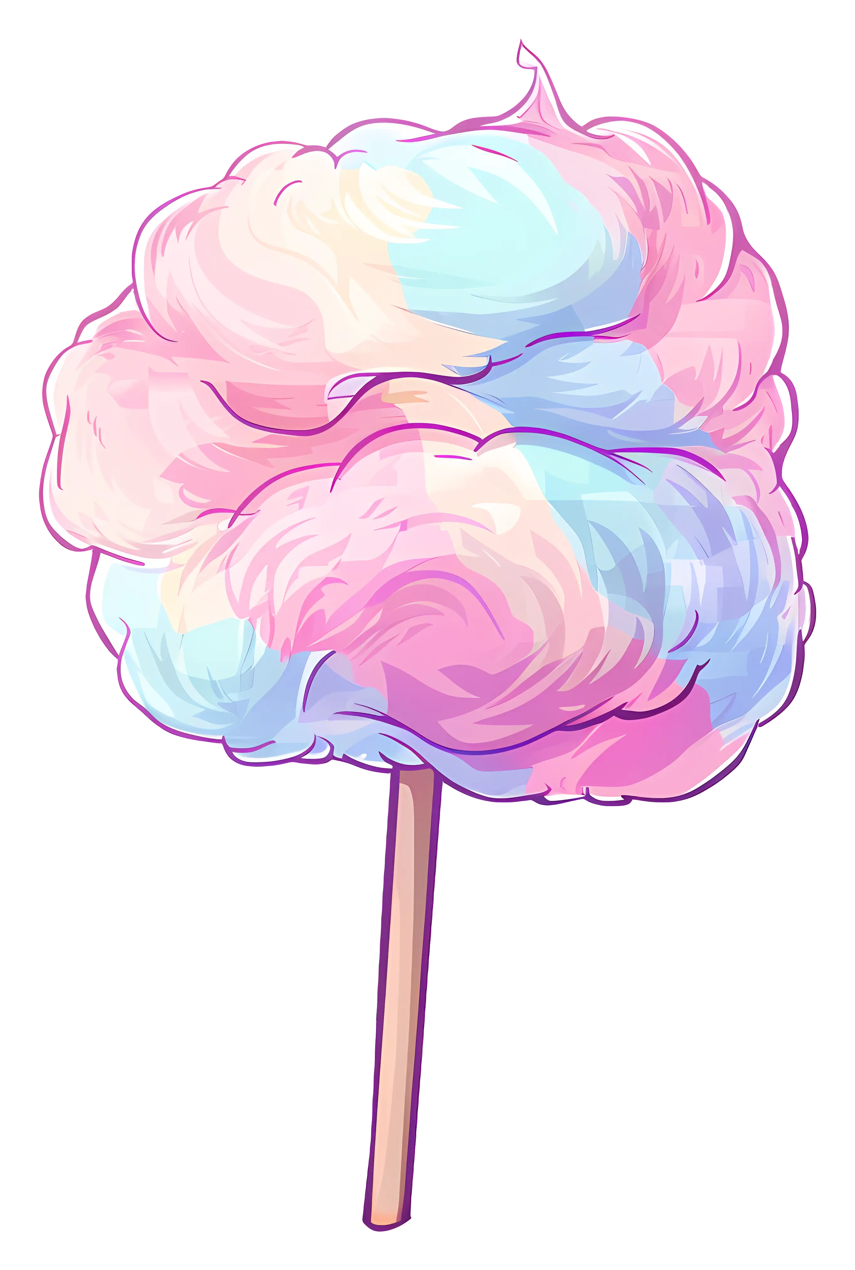 Colorful Cotton Candy on Stick