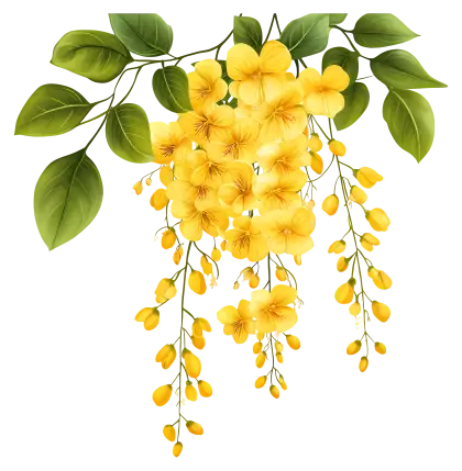 Beautiful Yellow Flowers with Green Leaves