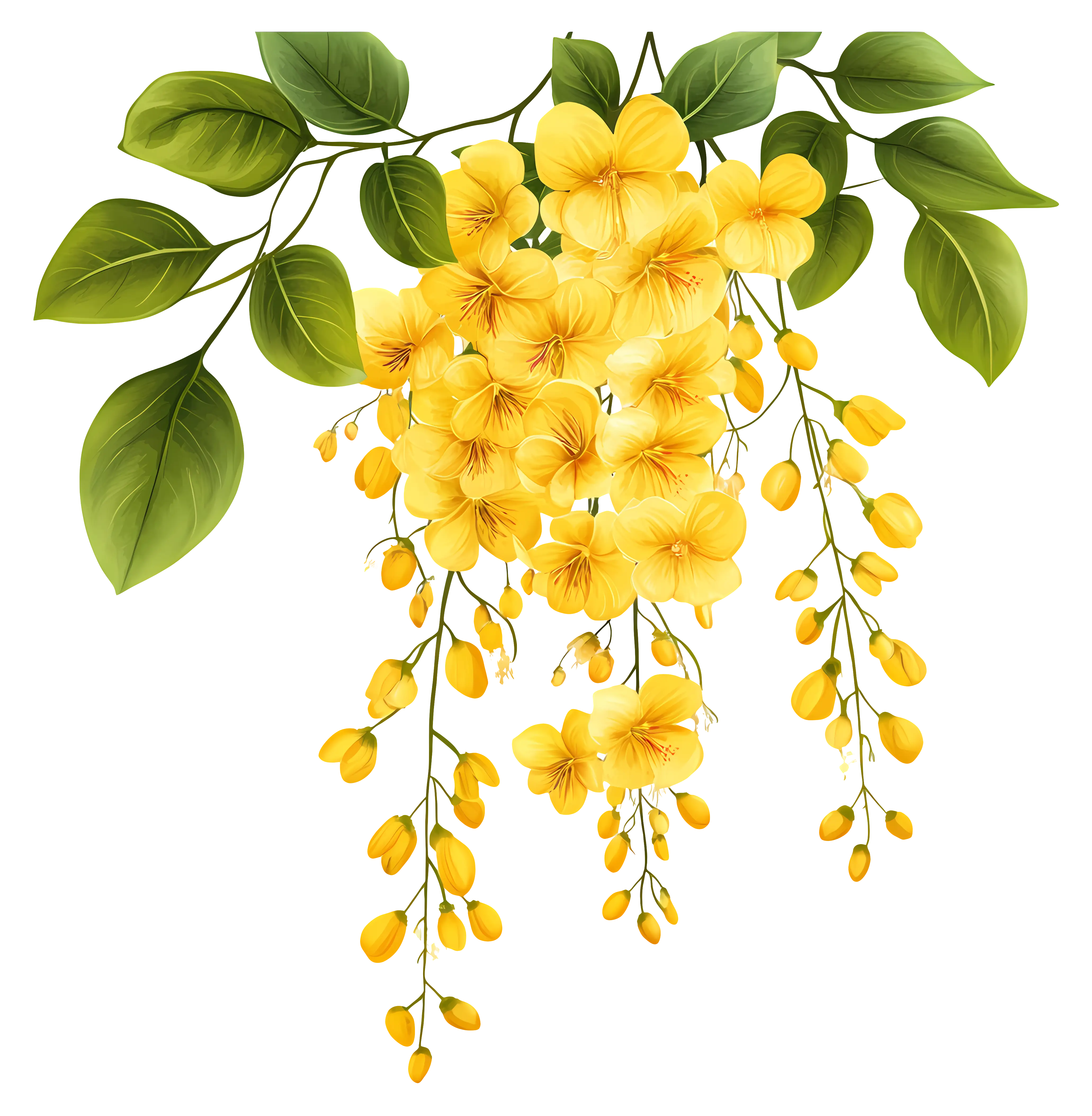 Beautiful Yellow Flowers with Green Leaves