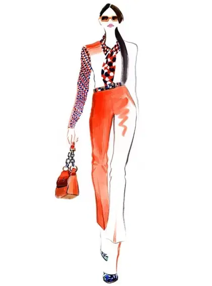 Fashion Illustration of a Stylish Model