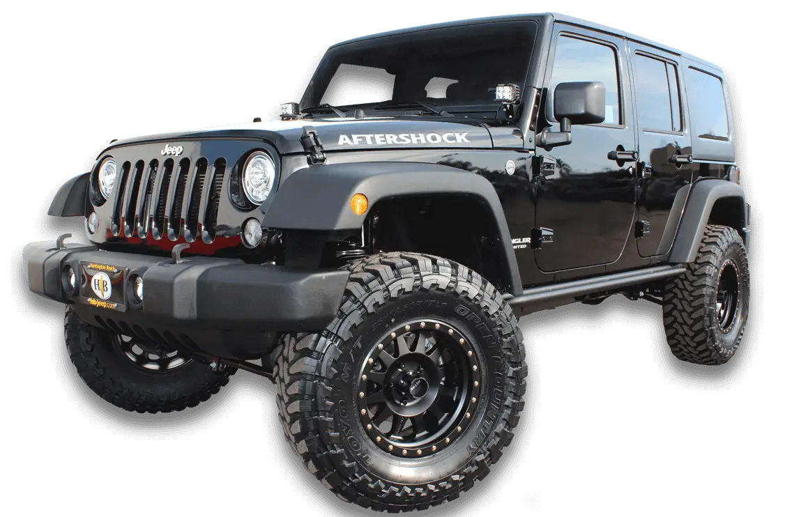 Black Off-Road Jeep with Rugged Tires
