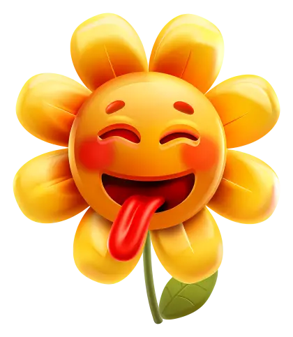 Cheerful Laughing Cartoon Sunflower