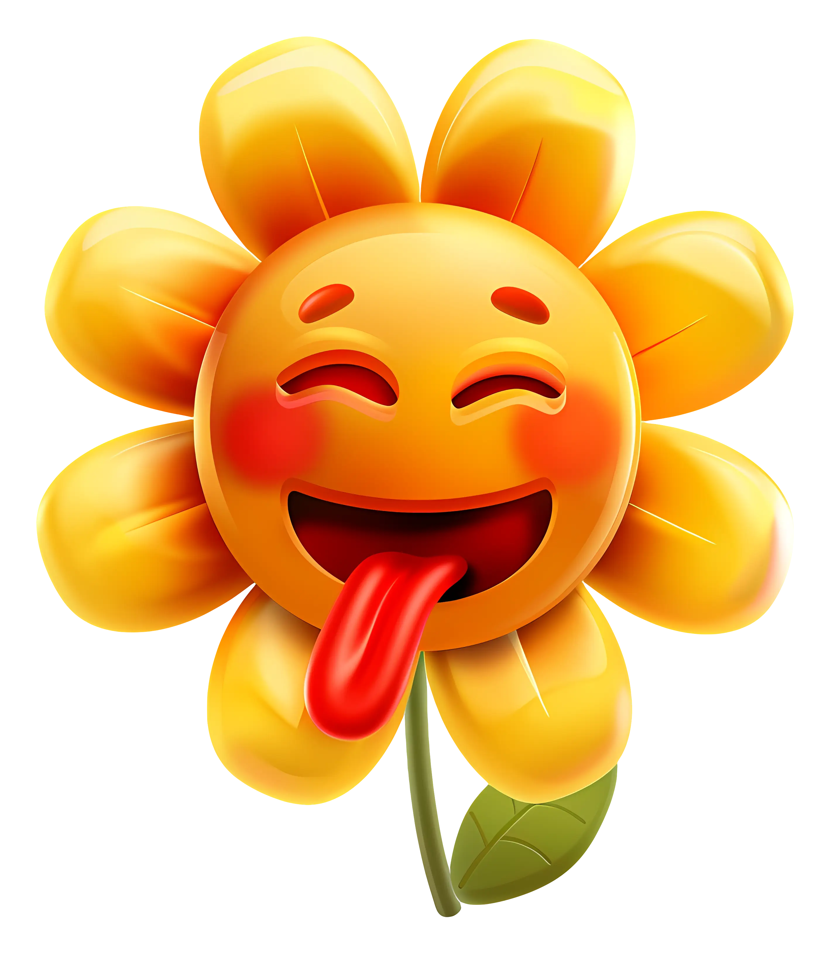 Cheerful Laughing Cartoon Sunflower