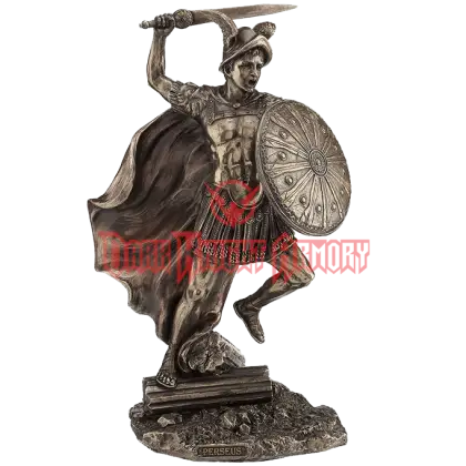 Bronze Warrior Statue with Shield and Sword