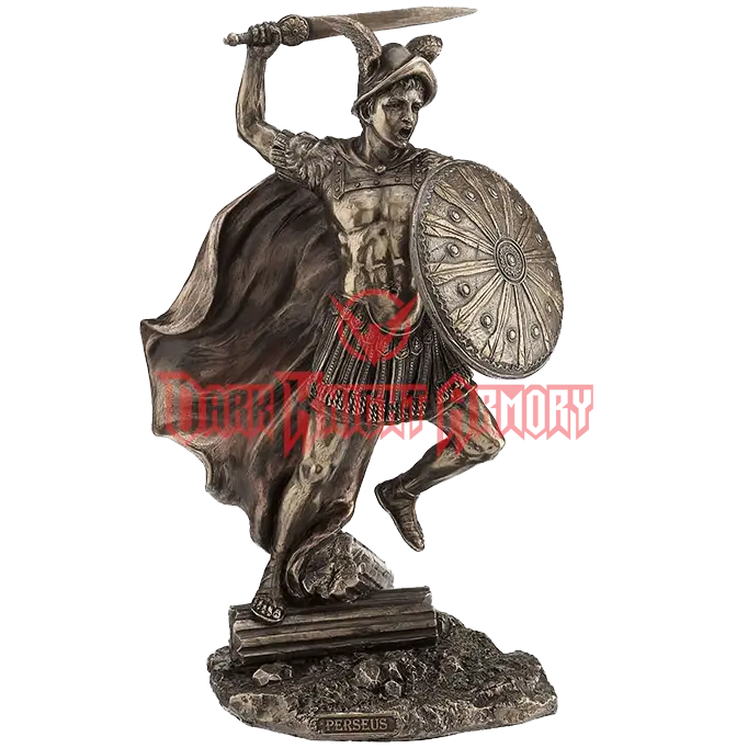 Bronze Warrior Statue with Shield and Sword