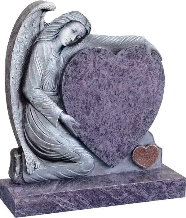Angel Statue with Heart Memorial