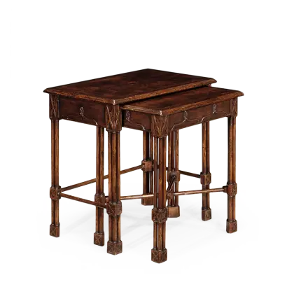 Antique Wooden Nesting Tables Set