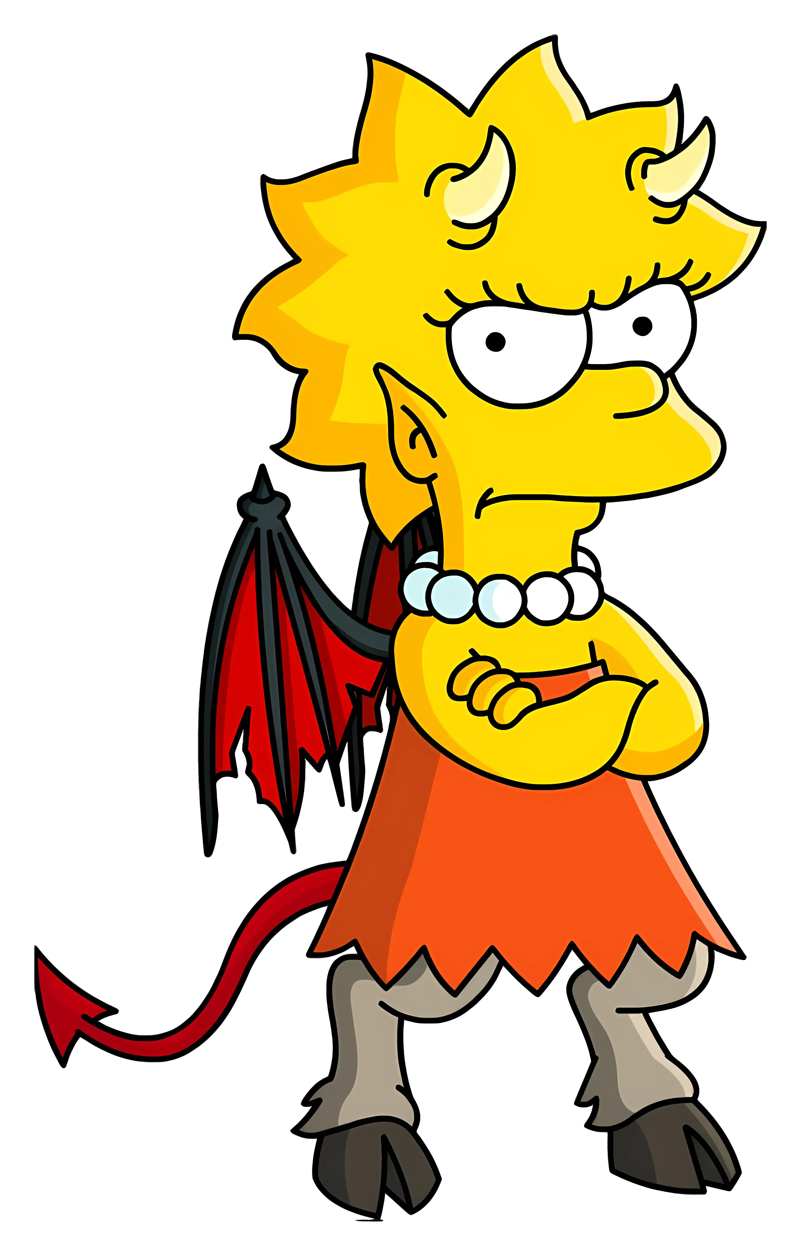 Yellow Demon Character with Wings